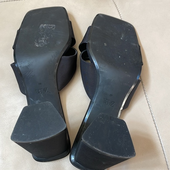 Zara Black High Heel Sandals, Backless Criss-Cross Straps, High Heel - Picture 5 of 7